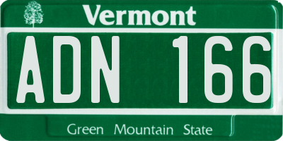 VT license plate ADN166
