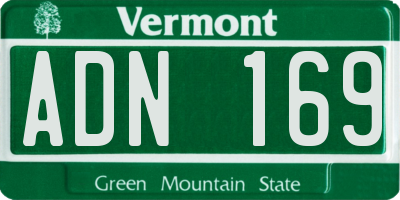 VT license plate ADN169