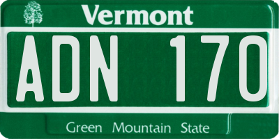 VT license plate ADN170