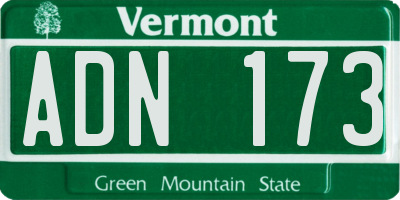 VT license plate ADN173