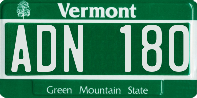 VT license plate ADN180