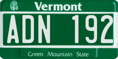 VT license plate ADN192