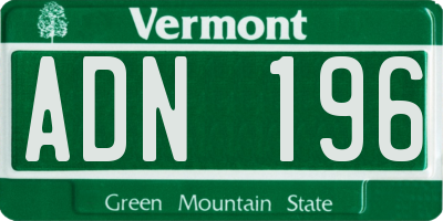 VT license plate ADN196