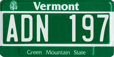 VT license plate ADN197