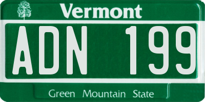 VT license plate ADN199