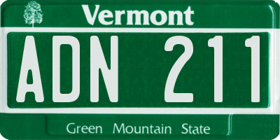 VT license plate ADN211