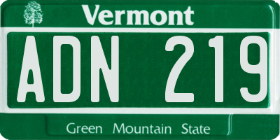 VT license plate ADN219