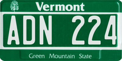 VT license plate ADN224