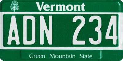 VT license plate ADN234