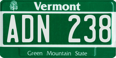 VT license plate ADN238