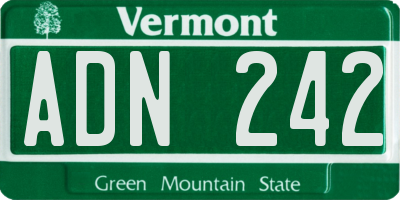 VT license plate ADN242