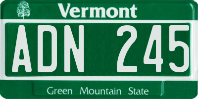 VT license plate ADN245