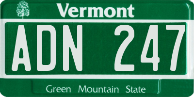 VT license plate ADN247