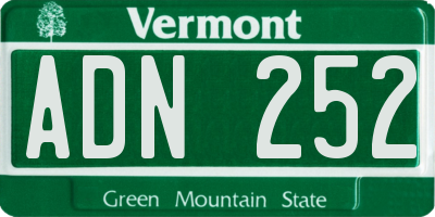 VT license plate ADN252