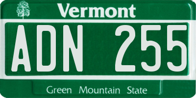 VT license plate ADN255
