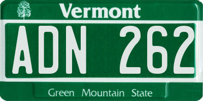 VT license plate ADN262