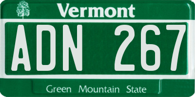 VT license plate ADN267