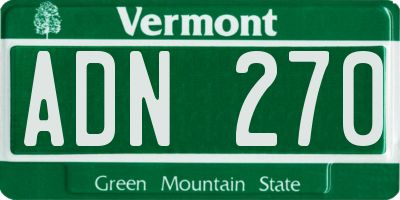 VT license plate ADN270