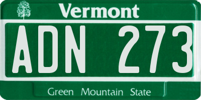 VT license plate ADN273