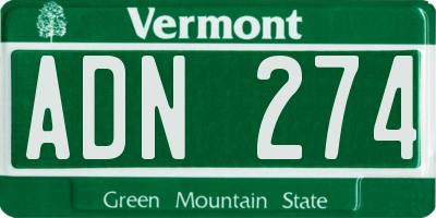 VT license plate ADN274