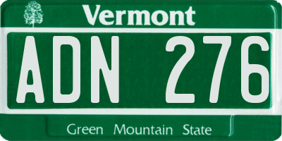 VT license plate ADN276