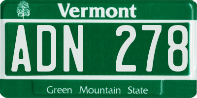 VT license plate ADN278