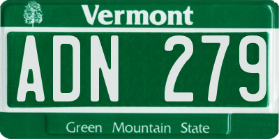 VT license plate ADN279