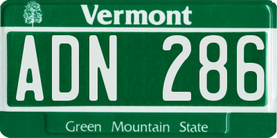 VT license plate ADN286