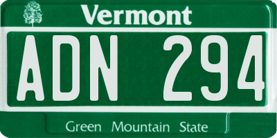 VT license plate ADN294