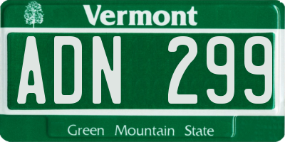 VT license plate ADN299