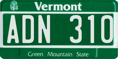 VT license plate ADN310