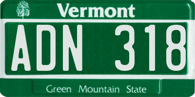 VT license plate ADN318