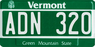 VT license plate ADN320