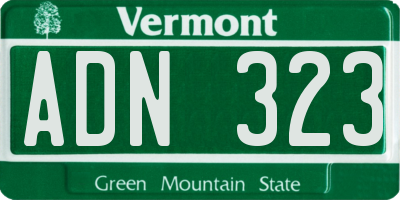 VT license plate ADN323