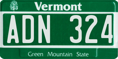 VT license plate ADN324