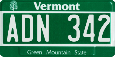 VT license plate ADN342