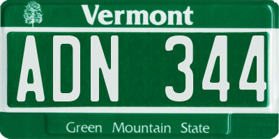 VT license plate ADN344