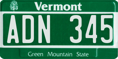 VT license plate ADN345