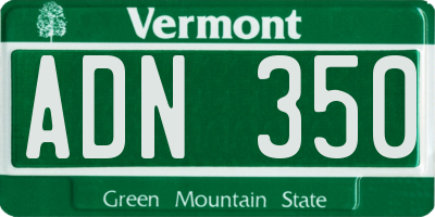 VT license plate ADN350