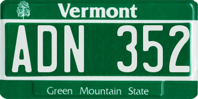 VT license plate ADN352
