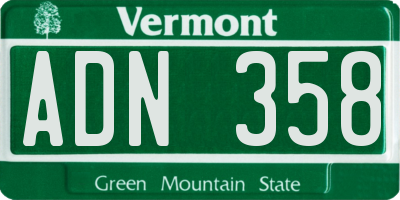 VT license plate ADN358