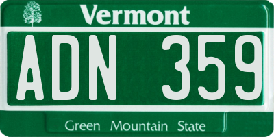 VT license plate ADN359