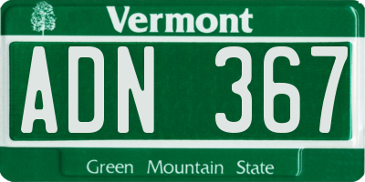 VT license plate ADN367