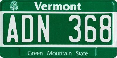 VT license plate ADN368
