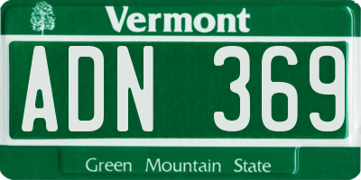 VT license plate ADN369