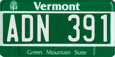VT license plate ADN391