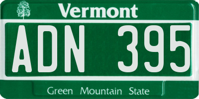 VT license plate ADN395