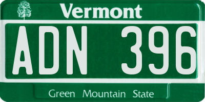 VT license plate ADN396