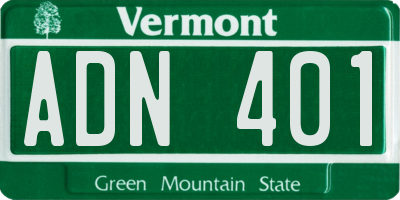 VT license plate ADN401