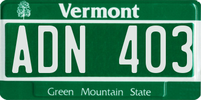 VT license plate ADN403